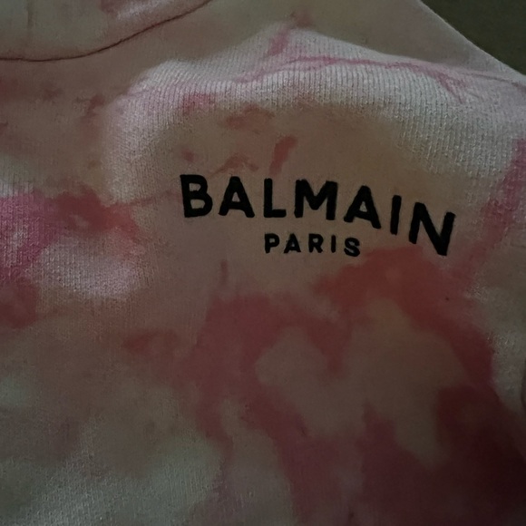 Balmain Pink and White Hoodie - Picture 2 of 6
